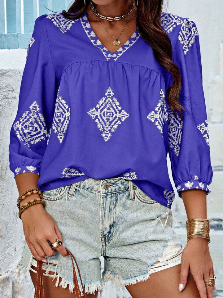 The802Gypsy Tops/Blouses & Shirts GYPSY-Fashionably Chic Three-Quarter Sleeve Blouse ⏹️