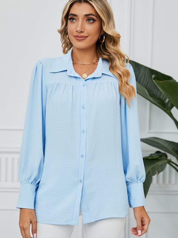 The802Gypsy Tops/Blouses & Shirts GYPSY GIRL-Loose Long-Sleeved Button-Down Blouse