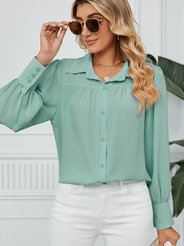 The802Gypsy Tops/Blouses & Shirts GYPSY GIRL-Loose Long-Sleeved Button-Down Blouse