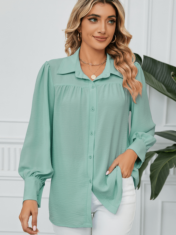 The802Gypsy Tops/Blouses & Shirts GYPSY GIRL-Loose Long-Sleeved Button-Down Blouse