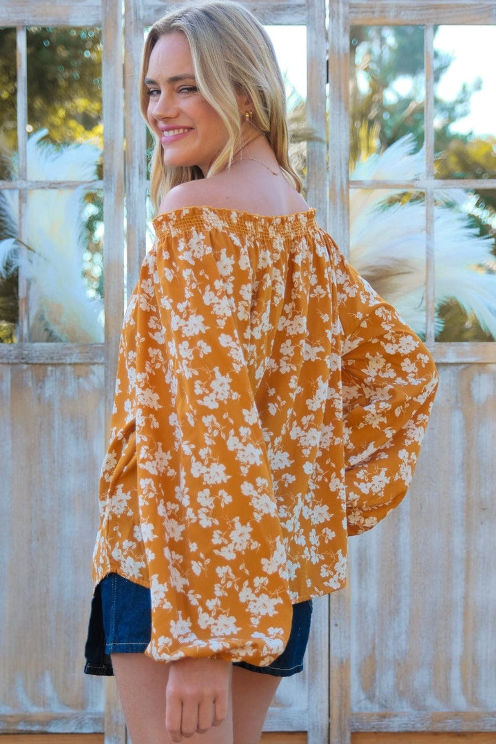 The802Gypsy Tops/Blouses & Shirts ❤️GYPSY-Hailey & Co-Floral Off-Shoulder Balloon Sleeve Blouse