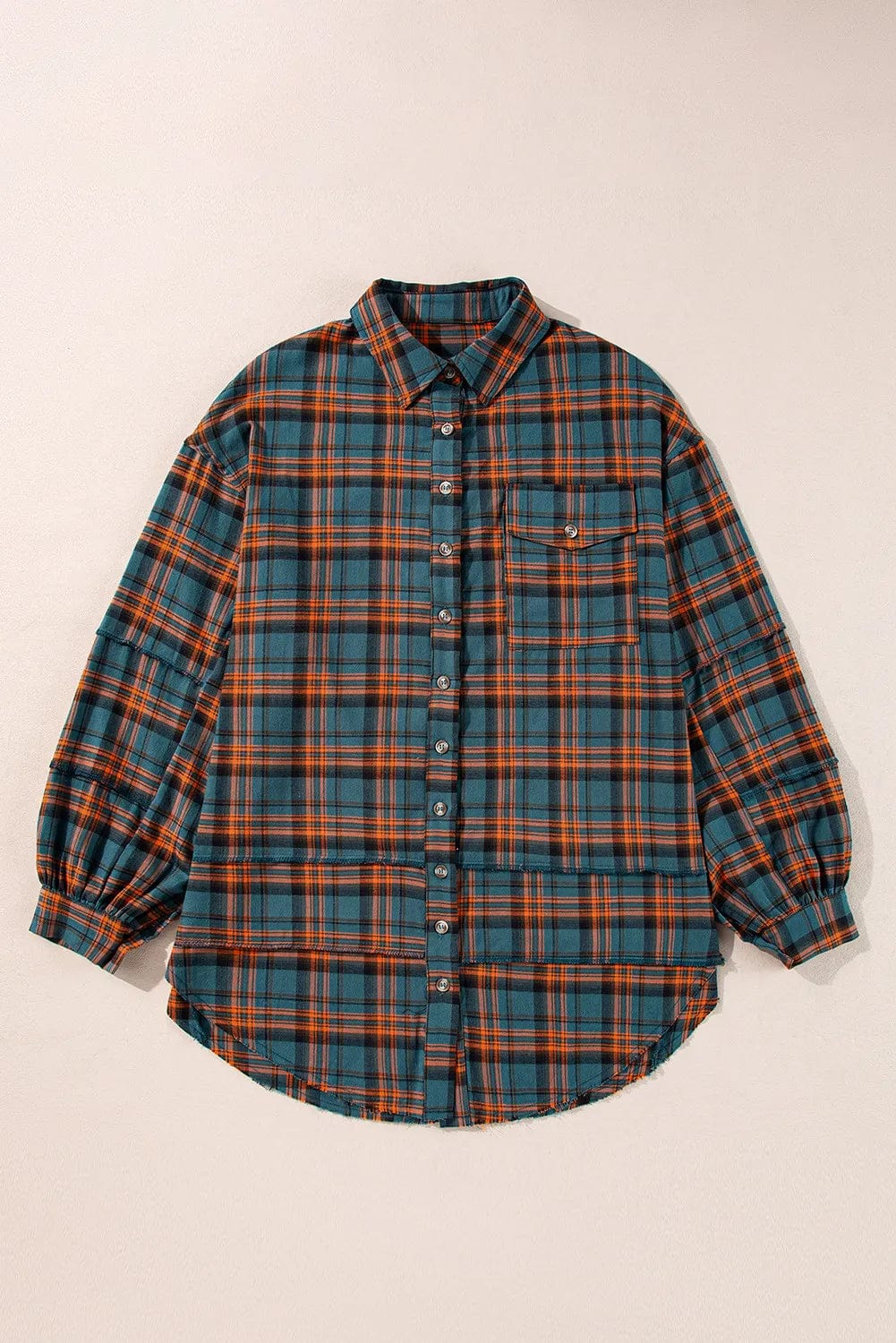 The802Gypsy Tops/Blouses & Shirts GYPSY-Plaid Cotton Long Sleeve Button Up Shirt