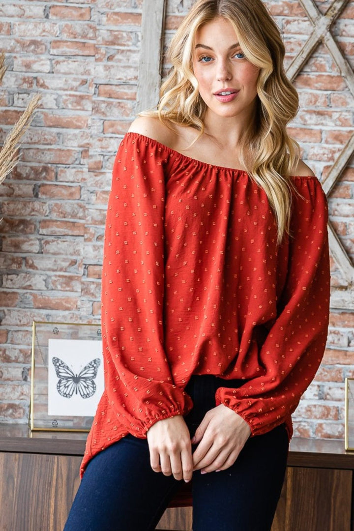 The802Gypsy Tops/Blouses & Shirts RED / S ❤️GYPSY-Heimish-Off Shoulder Top