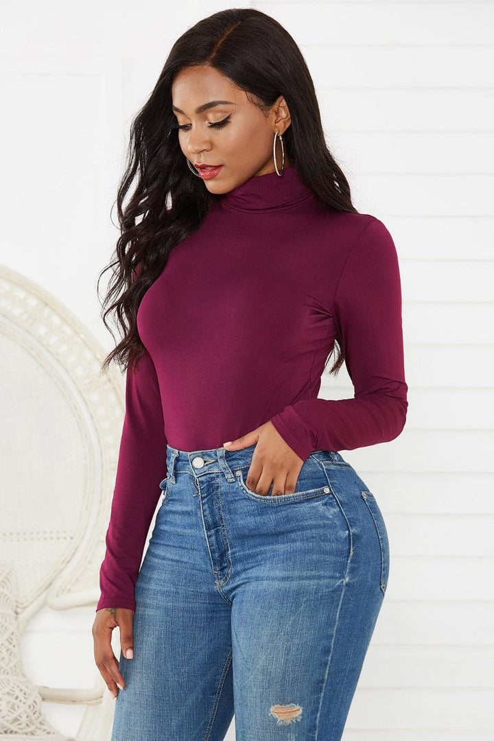 The802Gypsy Tops/Bodysuits Burgundy / S GYPSY-Turtleneck Long Sleeve Bodysuit ⏹️