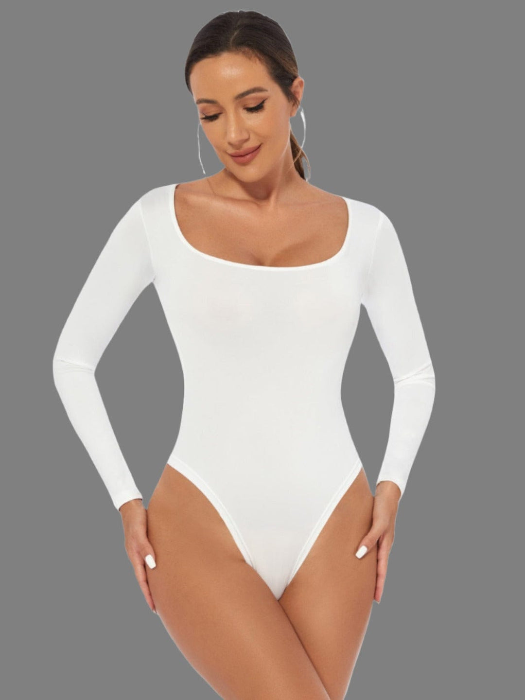 The802Gypsy Tops/Bodysuits White / S GYPSY-Scoop Neck Long Sleeve Bodysuit ⏹️