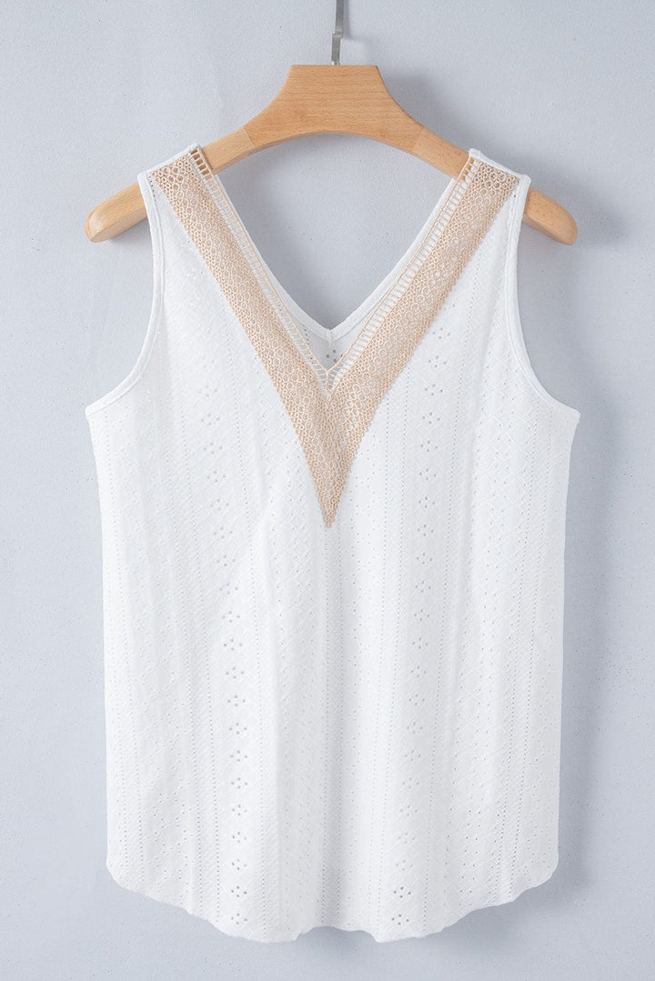 The802Gypsy  Tops GYPSY-Eyelet Strappy Scoop-Neck Tank Top