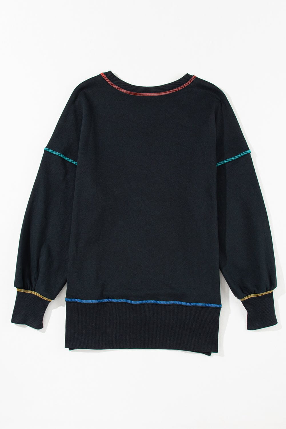 The802Gypsy  Tops/Sweatshirts & Hoodies TRAVELING GYPSY-Contrast Stitching Baggy Sweatshirt