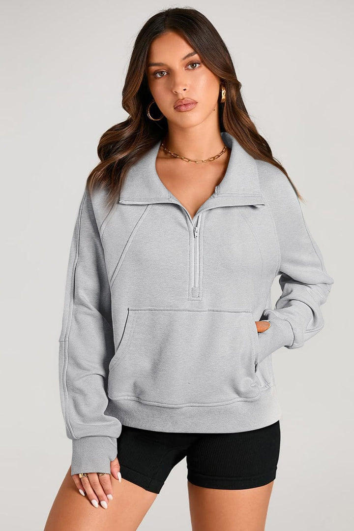 The802Gypsy  Tops/Sweatshirts & Hoodies TRAVELING GYPSY-Stand Neck Kangaroo Pocket Sweatshirt