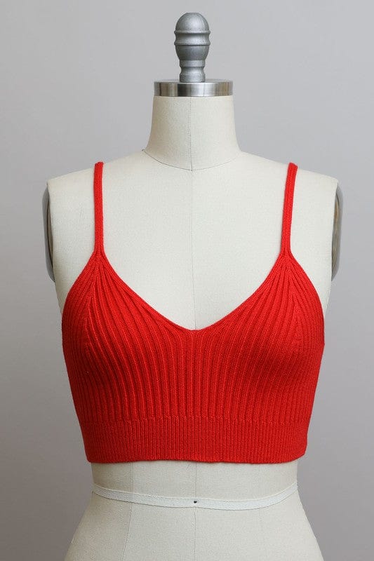 The802Gypsy Tops/Tank Tops Red / XS/S ❤️GYPSY FOX-Leto Accessories-Contour Rib Knit Bram Tank Top