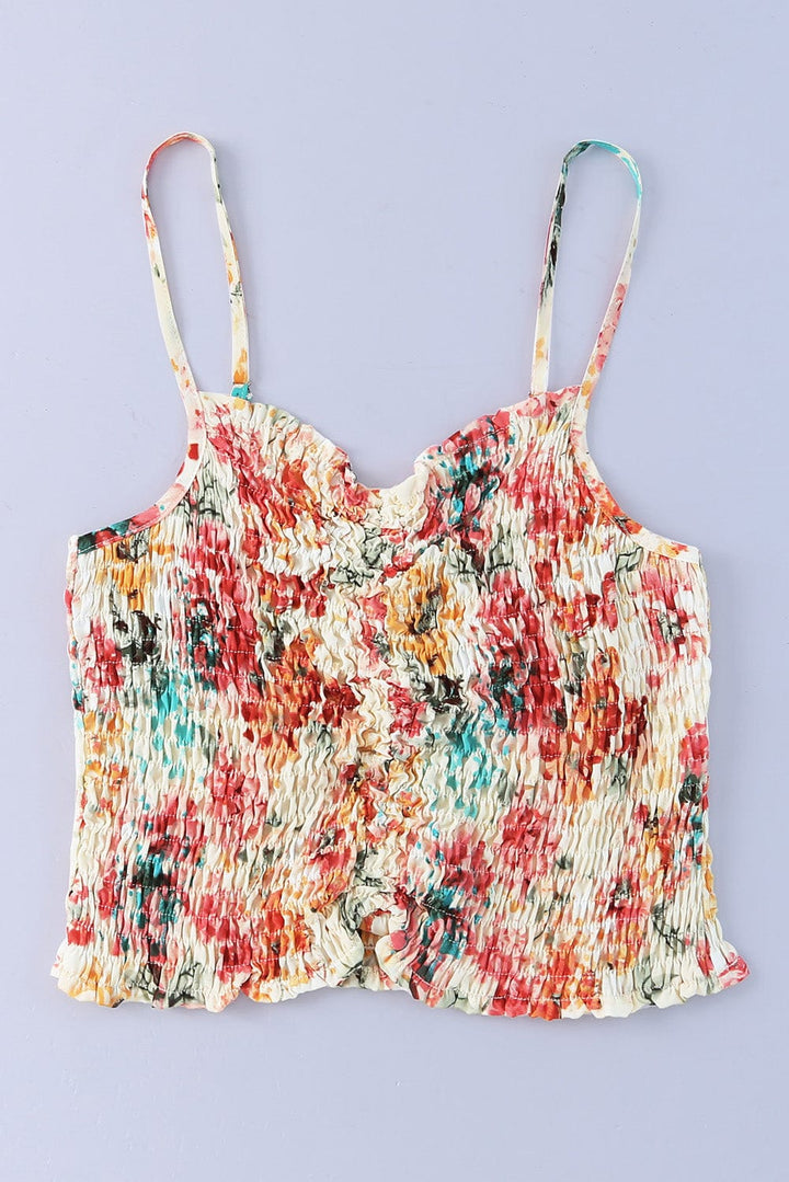 The802Gypsy  Tops TRAVELING GYPSY-Floral Print Ruched Tank Top
