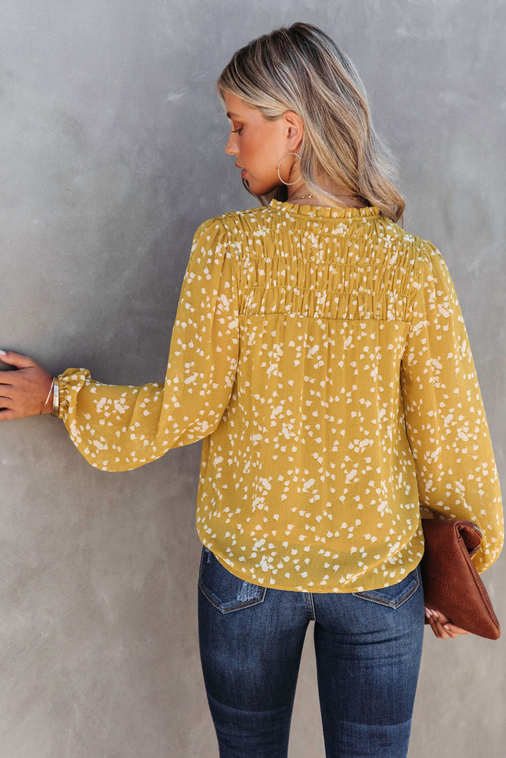 The802Gypsy  Tops TRAVELING GYPSY- Floral Printed Crinkled Blouse