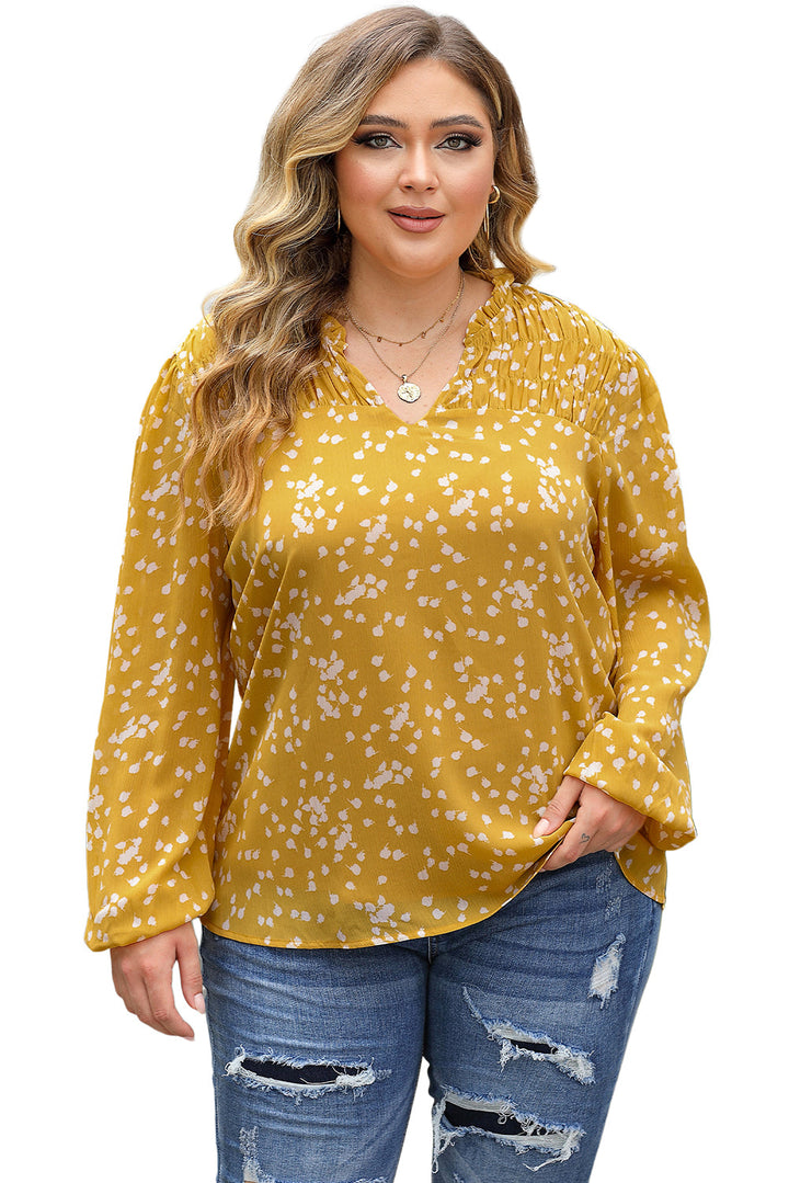 The802Gypsy  Tops TRAVELING GYPSY- Floral Printed Crinkled Blouse