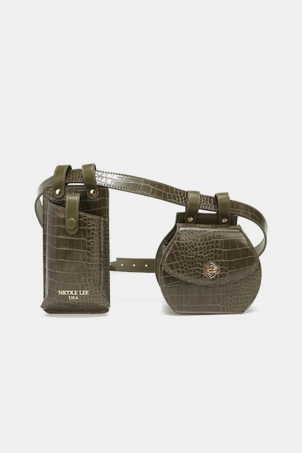 The802Gypsy-TRENDSI Handbags, Wallets & Cases Olive / One Size ❤️GYPSY-Nicole Lee USA-2-Piece Texture Belt Bag