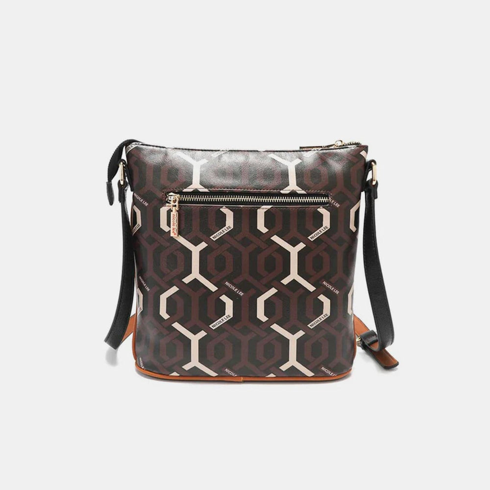 The802Gypsy-TRENDSI Women’s Handbags-wallet Black / One Size ❤️GYPSY-Nicole Lee USA-Geometric Pattern Crossbody Bag