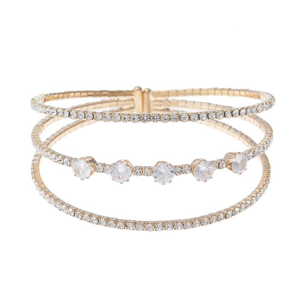 The802Gypsy  Women's Bracelet Gold ❤GYPSY LOVE- Rhinestone Round Cuff Bracelet