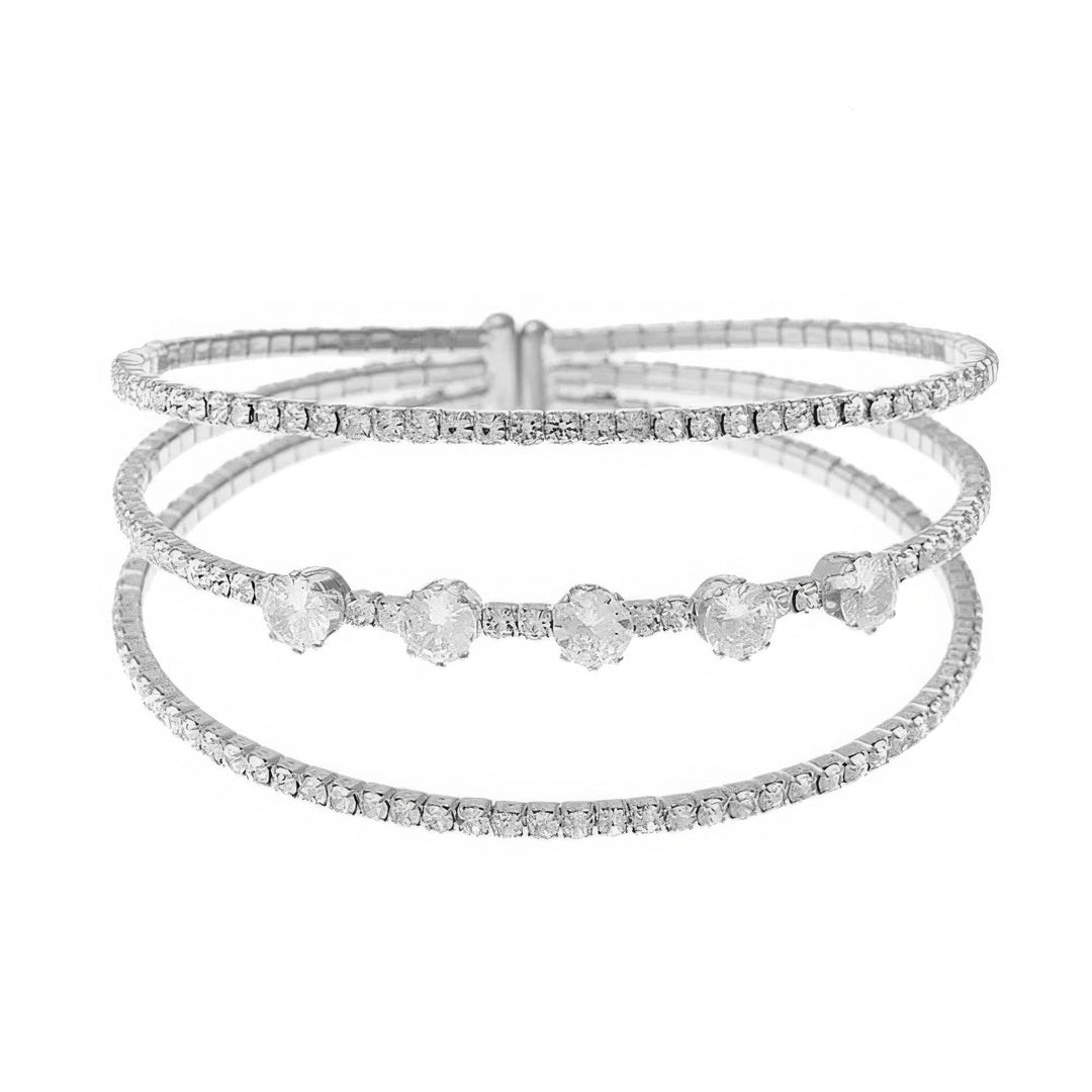 The802Gypsy  Women's Bracelet Silver ❤GYPSY LOVE- Rhinestone Round Cuff Bracelet