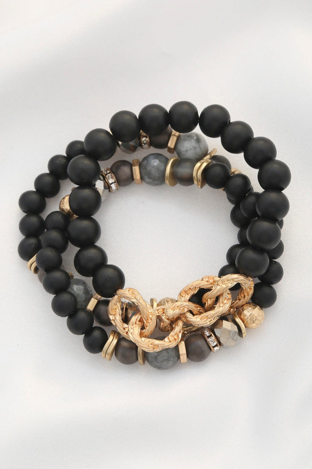 The802Gypsy  Women's jewelry Black ❤GYPSY LOVE-Circle Link Beaded Bracelet Set