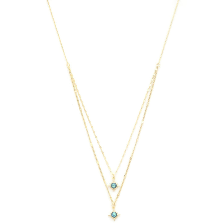 The802Gypsy  Women's jewelry Gold ❤GYPSY LOVE-Double Star Crystal Layered Necklace