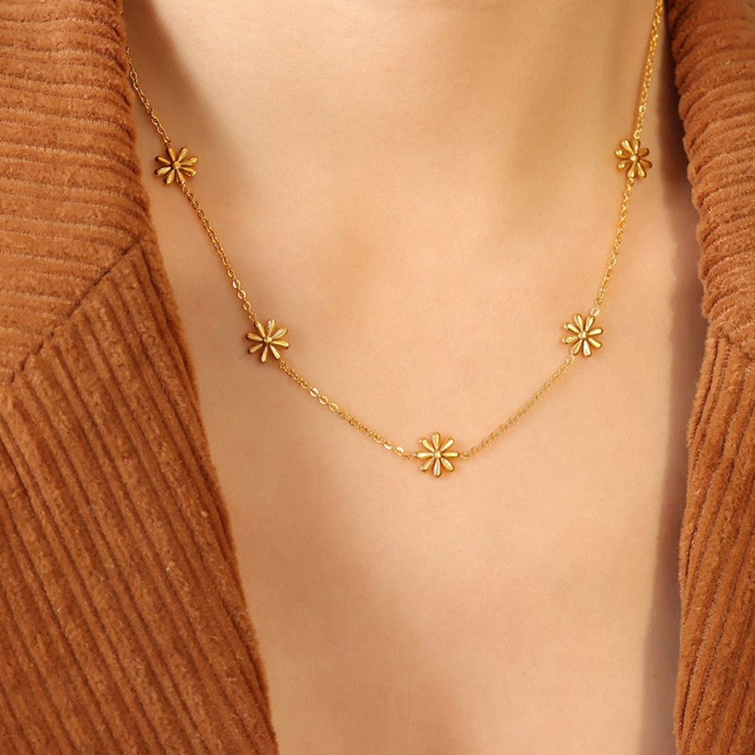 The802Gypsy Women's jewelry Gold / One Size GYPSY-Titanium Steel Daisy Shape Necklace