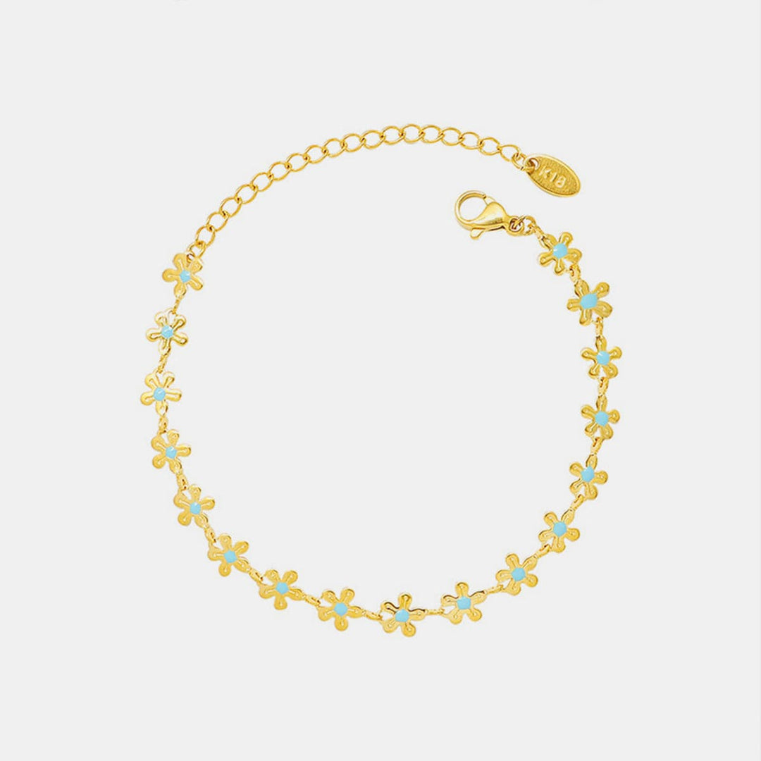 The802Gypsy Women's jewelry Gold / One Size GYPSY-Titanium Steel Drip Oil Flower Bracelet