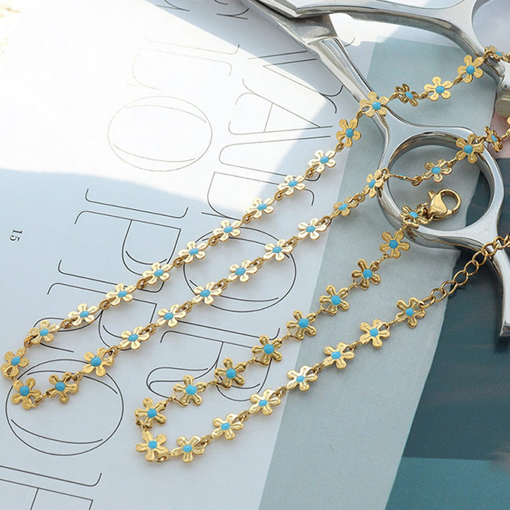 The802Gypsy Women's jewelry Gold / One Size GYPSY-Titanium Steel Drip Oil Flower Bracelet
