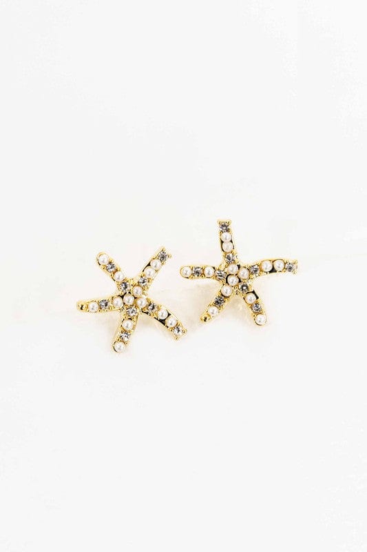 The802Gypsy Women's jewelry Gold / OS ❤️GYPSY FOX-Starfish Stone and Pearl Earrings