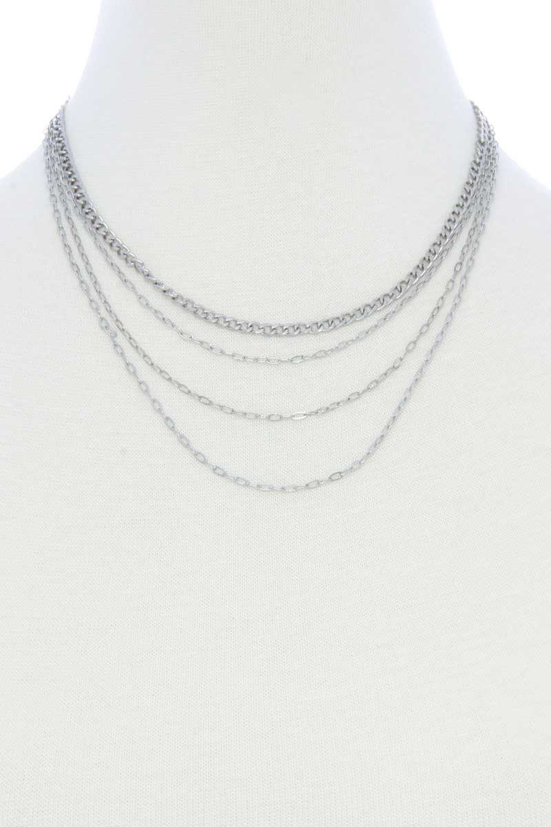 The802Gypsy  Women's jewelry Rhodium ❤GYPSY LOVE-4 Layer Metal Necklace