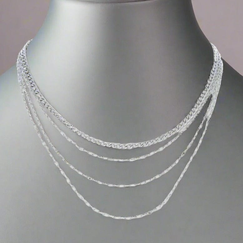 The802Gypsy  Women's jewelry Rhodium ❤GYPSY LOVE-4 Layer Metal Necklace