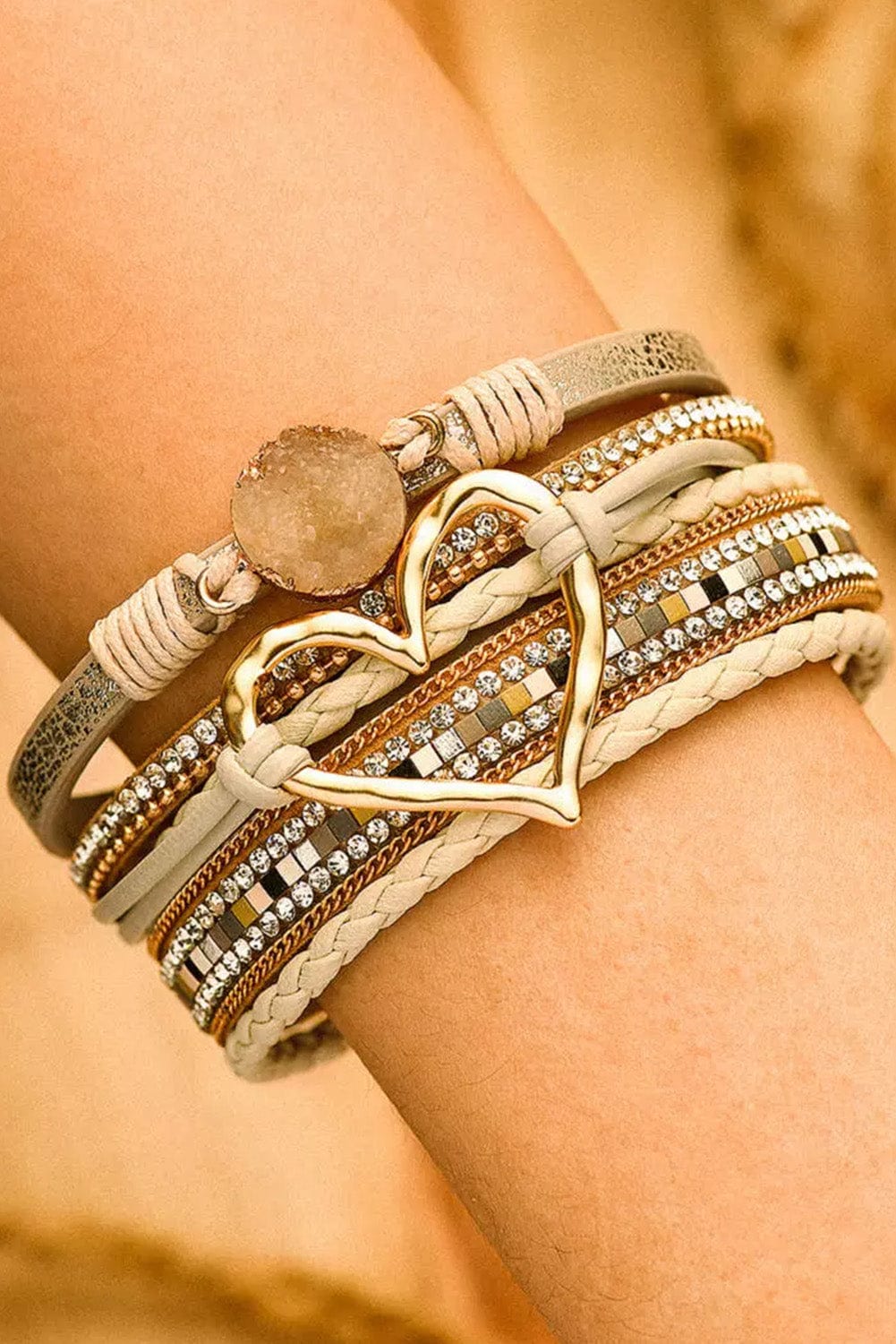 The802Gypsy  Women's jewelry Traveling Gypsy Heart Rhinestone Magnetic Buckle Bracelet