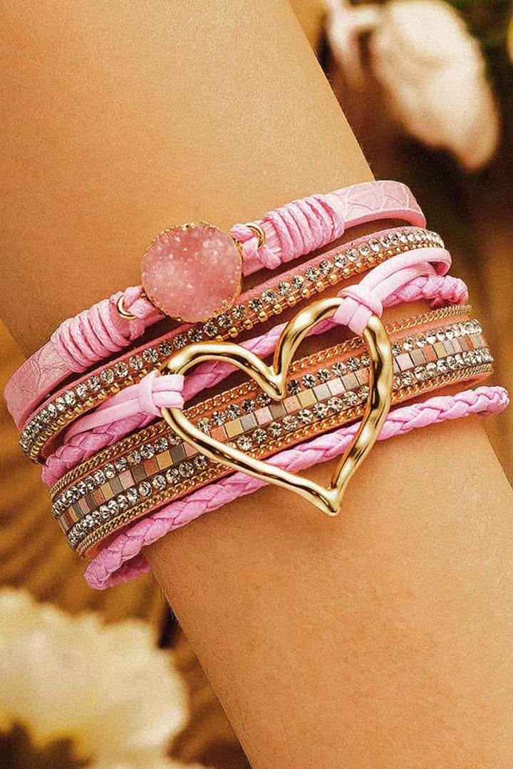 The802Gypsy  Women's jewelry TRAVELING GYPSY-Heart Rhinestone Magnetic Buckle Bracelet