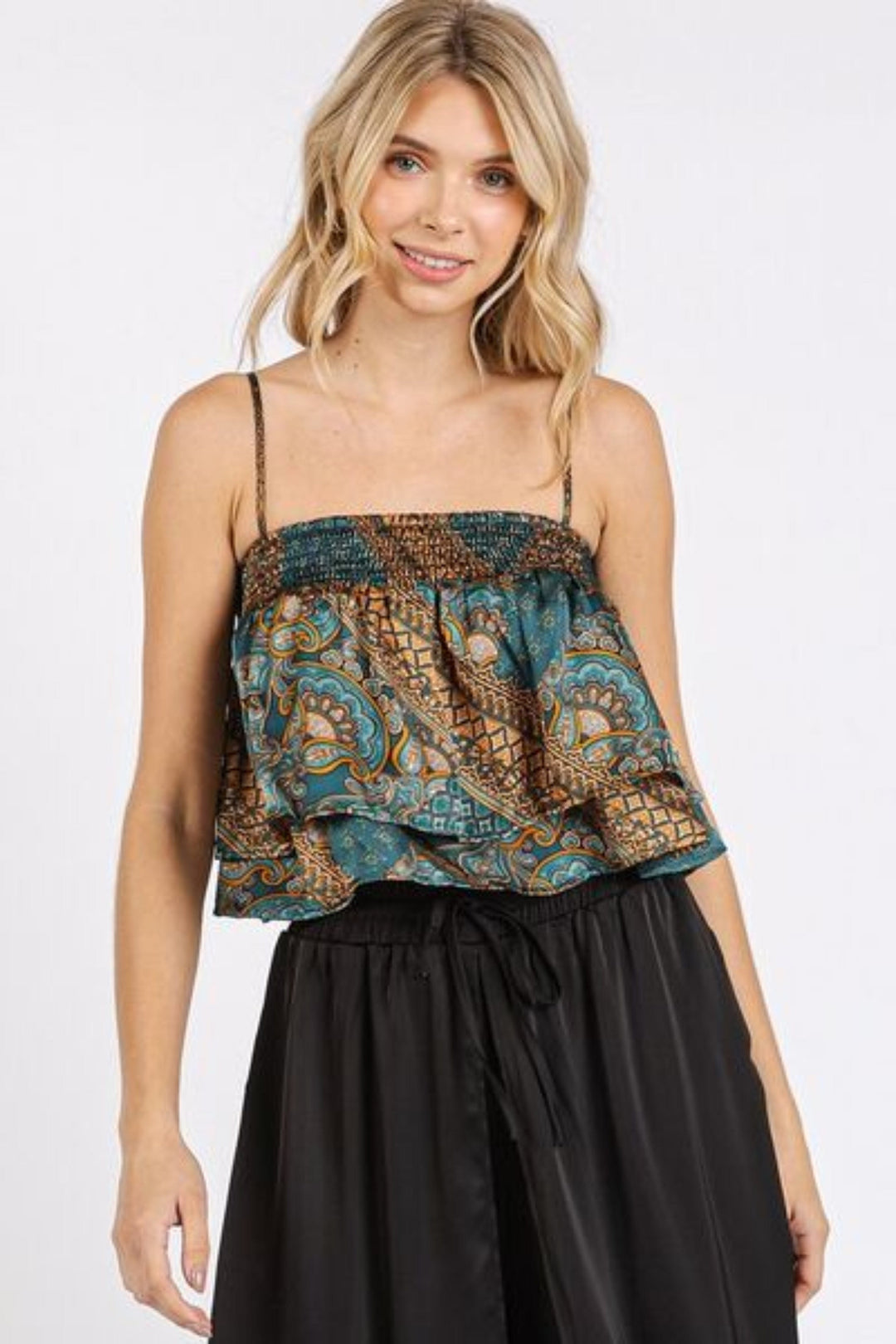 The802Gypsy Women's Tank Top GYPSY-Ruffle Crop Tank Top