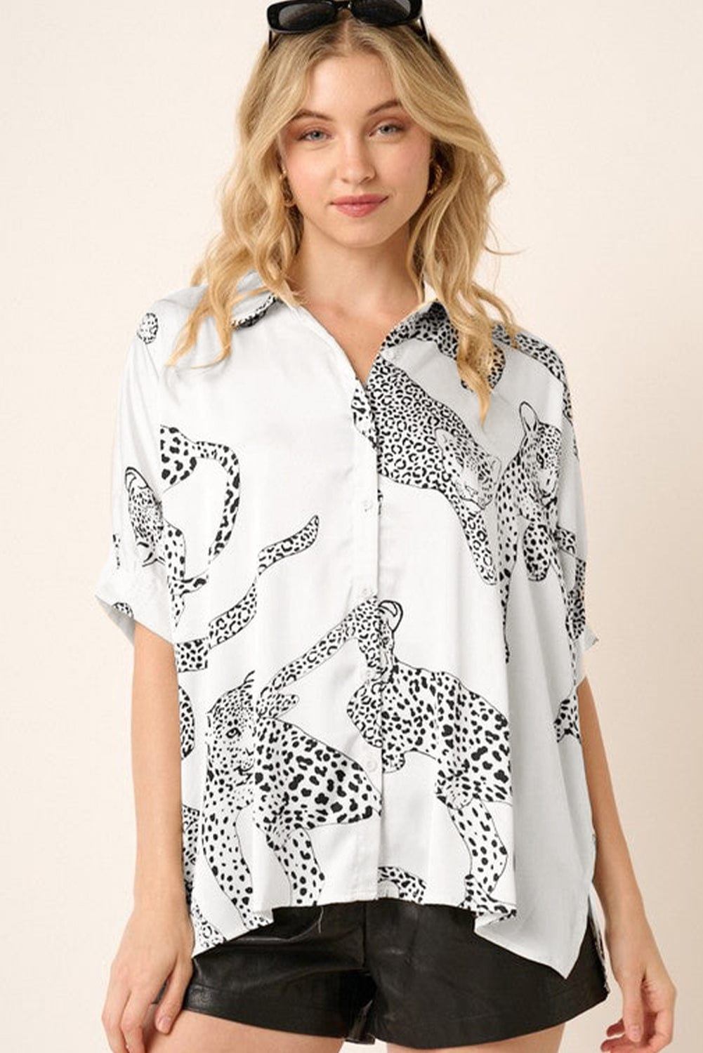 The802Gypsy  Women's Tops Traveling Gypsy  Cheetah Print Buttoned Shirt