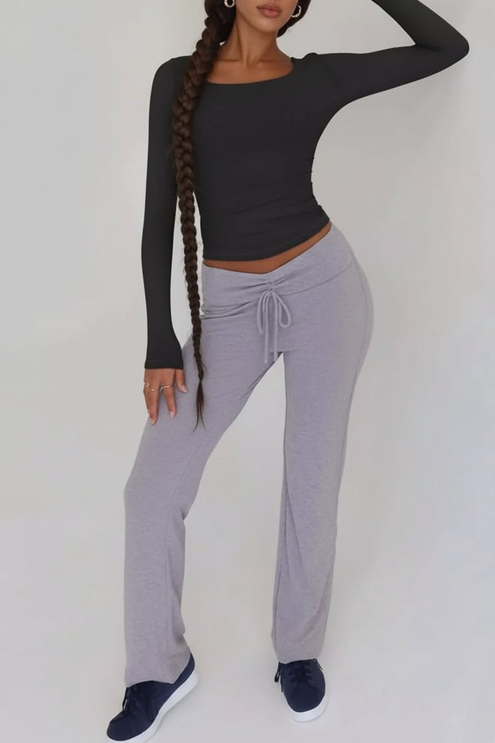 Slim Fit Long Sleeve T-Shirt - Trendy Top/Long Sleeve Shirt in Black for Women | The802Gypsy