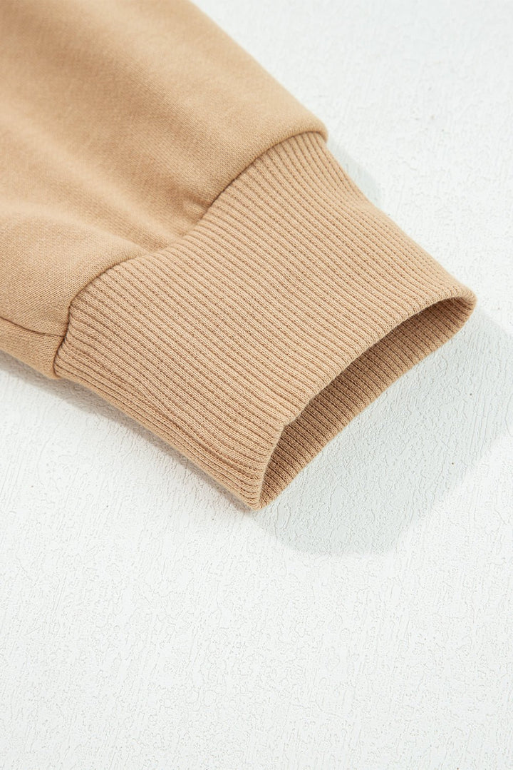 Oversized Varsity Striped Sweatshirt - Coffee