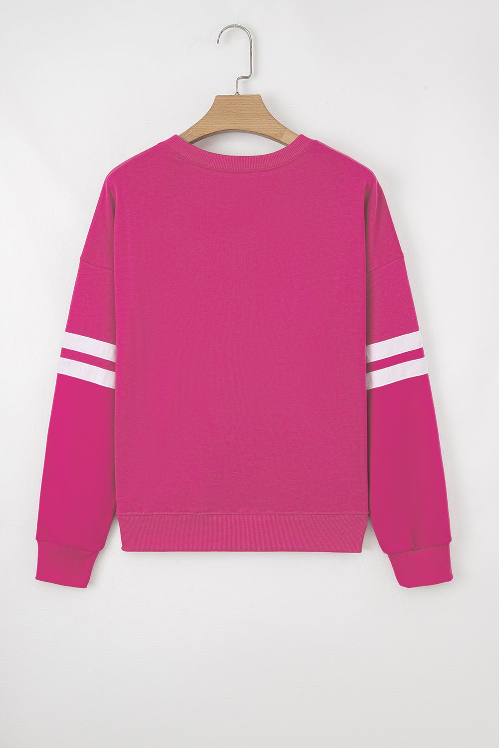 Oversized Varsity Striped Sweatshirt - Coffee