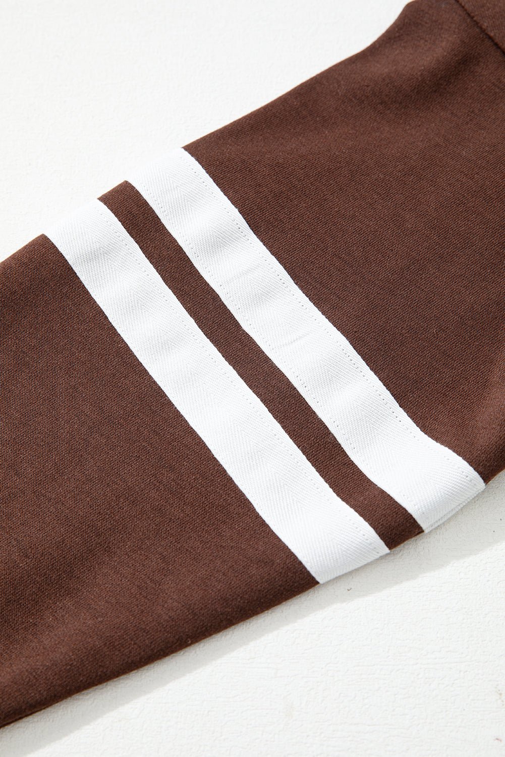 Oversized Varsity Striped Sweatshirt - Coffee