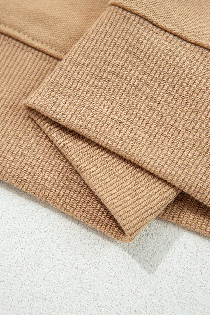 Oversized Varsity Striped Sweatshirt - Coffee