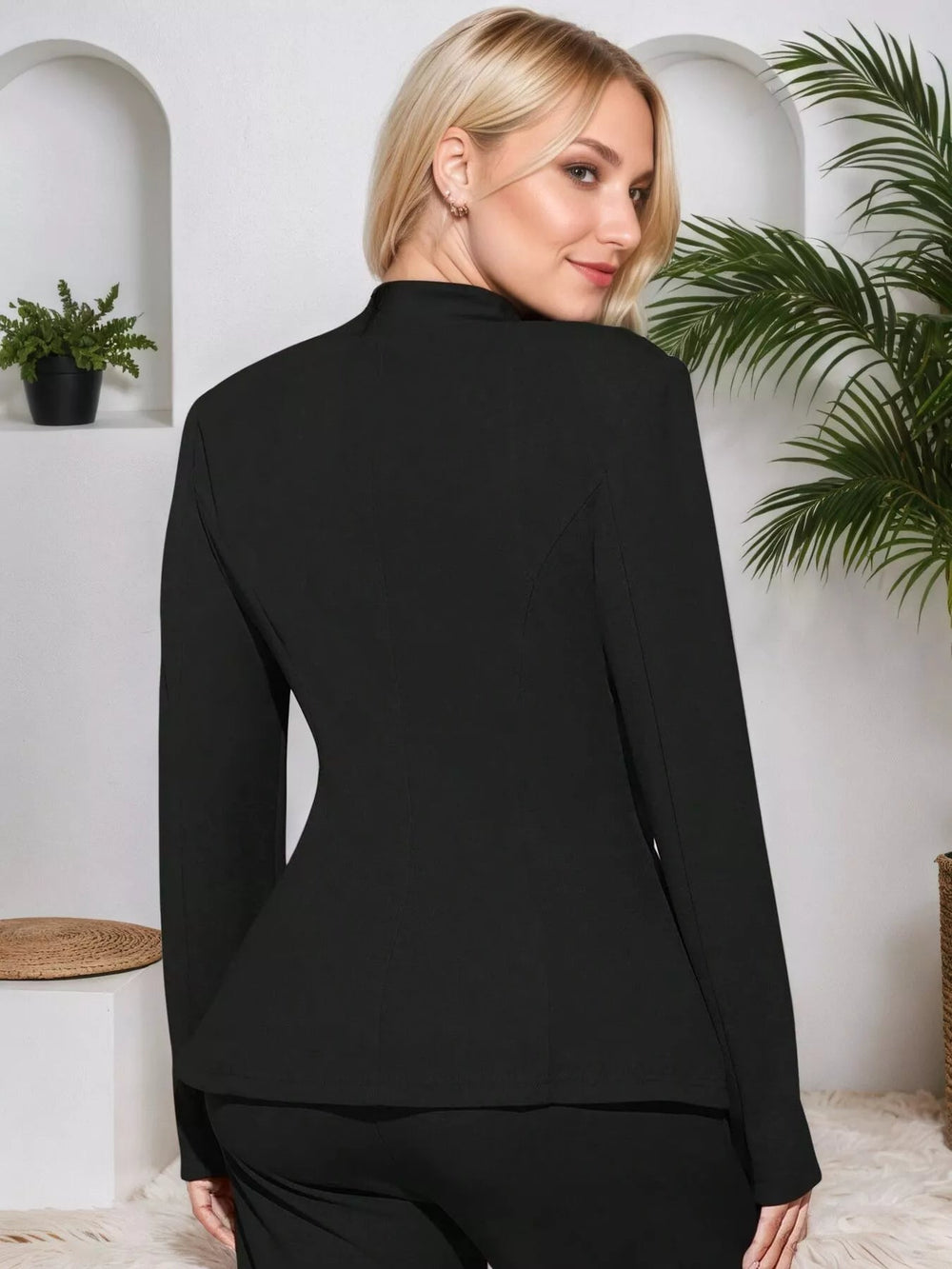 Single - Button Slim Fit Blazer - Trendy Tops/Blazers in Black for Women | The802Gypsy