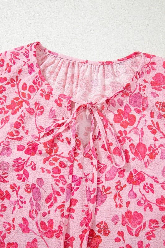 JUNIPER BLVD Pink Floral Lightweight Blouse - Trendy Tops/Blouses & Shirts in Pink for Women | The802Gypsy