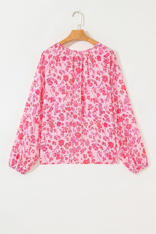 JUNIPER BLVD Pink Floral Lightweight Blouse - Trendy Tops/Blouses & Shirts in Pink for Women | The802Gypsy