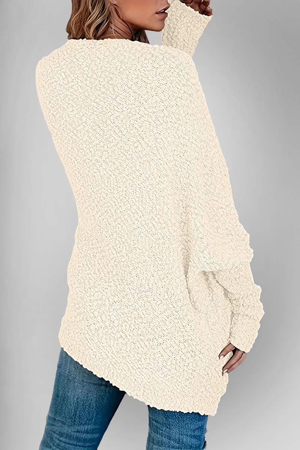 Double Take Pocketed Open Front Long Sleeve Cardigan - Trendy Tops/Cardigans in Cream for Women | The802Gypsy