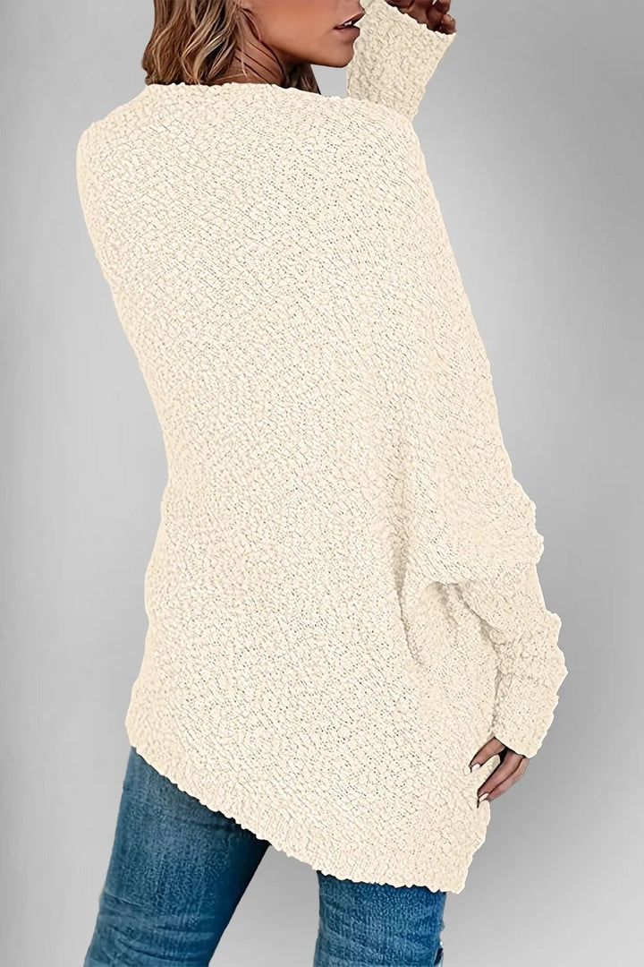 Double Take Pocketed Open Front Long Sleeve Cardigan - Trendy Tops/Cardigans in Cream for Women | The802Gypsy