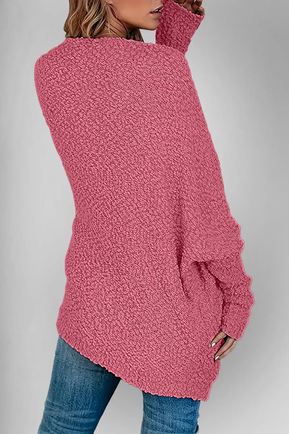 Double Take Pocketed Open Front Long Sleeve Cardigan - Trendy Tops/Cardigans in Deep Rose for Women | The802Gypsy