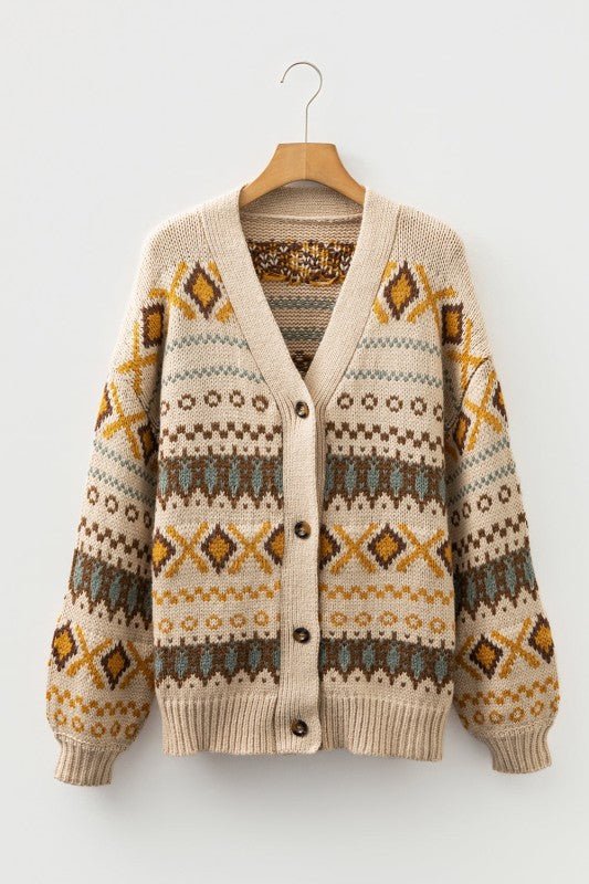 Juniper Blvd Cowgirl Chic Knitted Button Wrap Cardigan - Trendy Tops/Cardigans in Khaki for Women | The802Gypsy