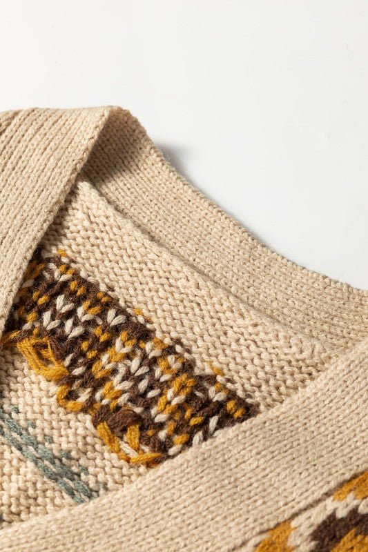 Juniper Blvd Cowgirl Chic Knitted Button Wrap Cardigan - Trendy Tops/Cardigans in Khaki for Women | The802Gypsy