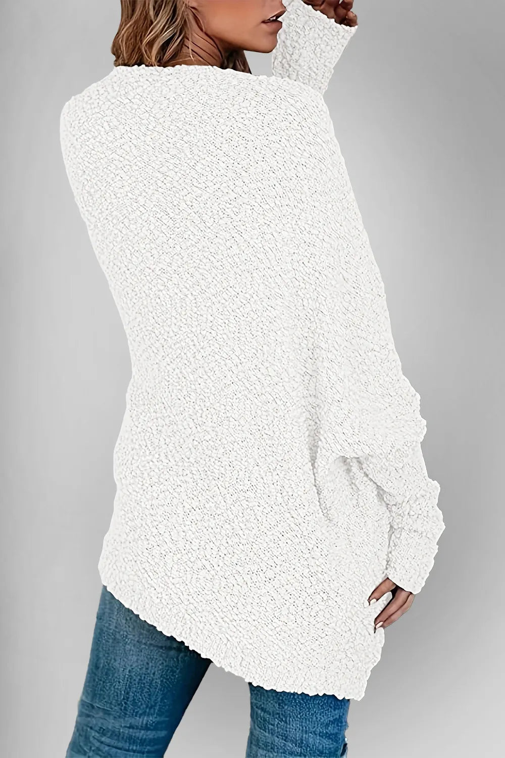 Double Take Pocketed Open Front Long Sleeve Cardigan - Trendy Tops/Cardigans in White for Women | The802Gypsy