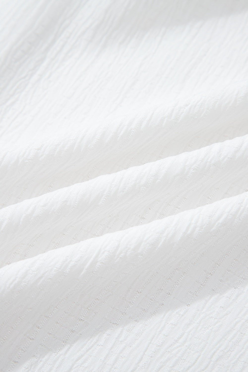 Crinkled Texture Lantern Sleeve Button Down Loose Shirt - Trendy Tops/Casual Tops in White for Women | The802Gypsy