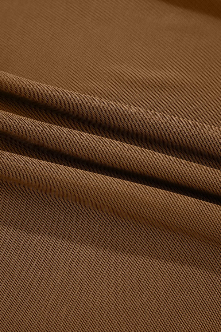 Fiery Red Sheer Mesh Patchwork High Neck Long Sleeve Top - Trendy Tops/Long Sleeve Tops in Black for Women | The802Gypsy