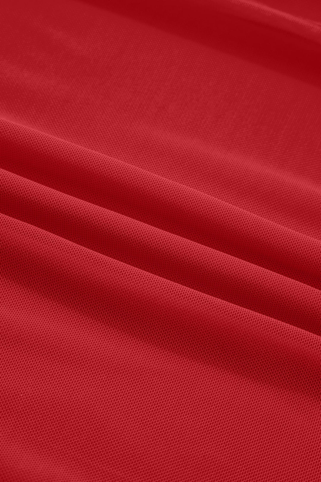 Fiery Red Sheer Mesh Patchwork High Neck Long Sleeve Top - Trendy Tops/Long Sleeve Tops in Black for Women | The802Gypsy