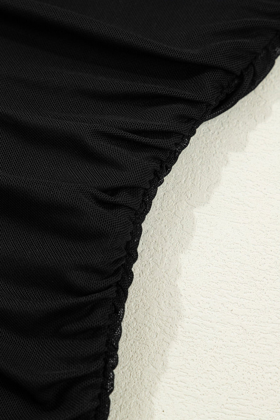 Fiery Red Sheer Mesh Patchwork High Neck Long Sleeve Top - Trendy Tops/Long Sleeve Tops in Black for Women | The802Gypsy